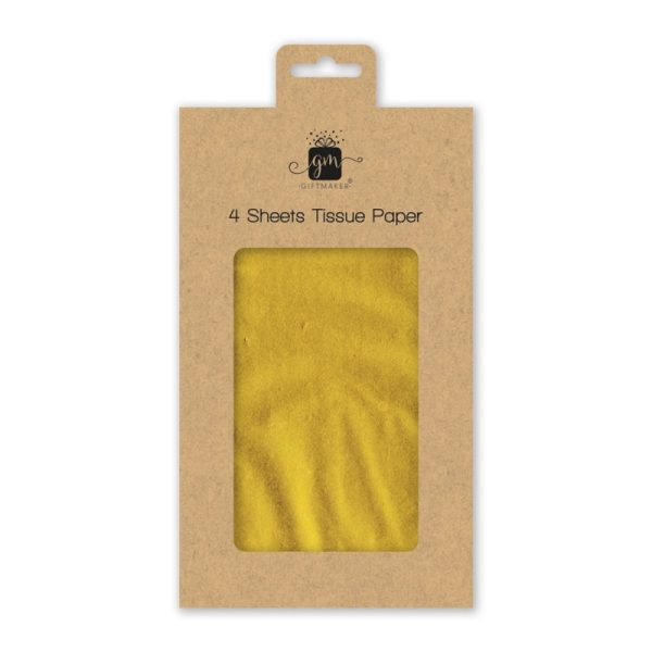 Premium Giftmaker metallic gold tissue paper 4 sheets 50cm x 70cm