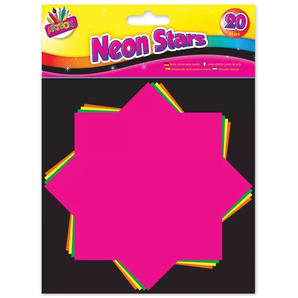 Premium Artbox fluorescent neon stars pack of 20