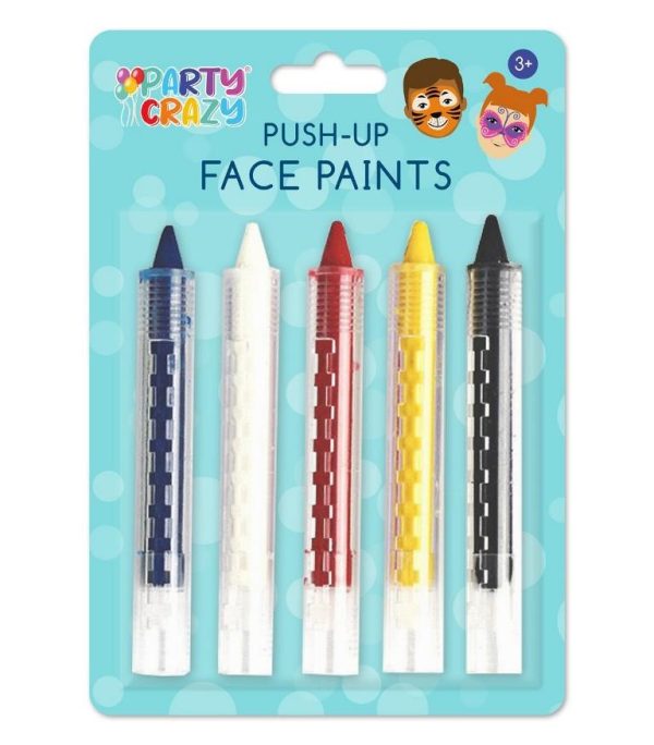 Premium Party crazy push-up face paints pack of 5