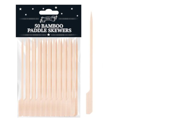 Premium Bbq bamboo paddle skewers 12cm pack of 50