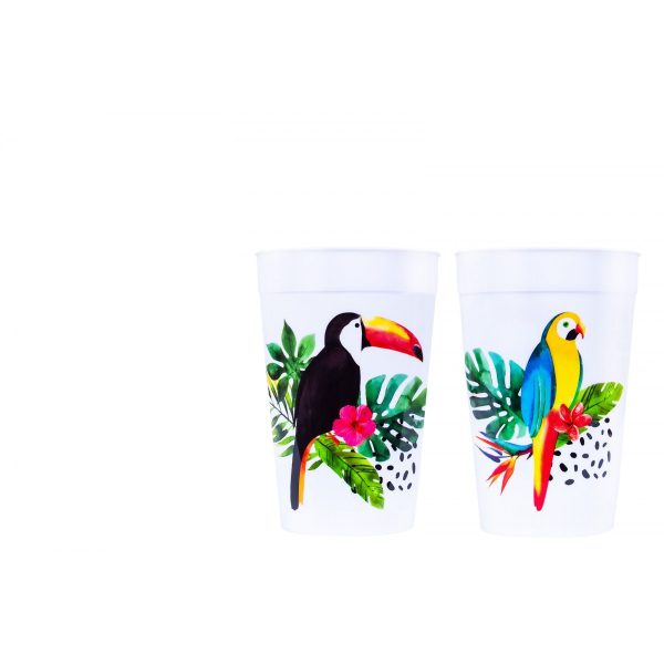 Premium Bello plastic aloha summer party cup 300ml pack of 4