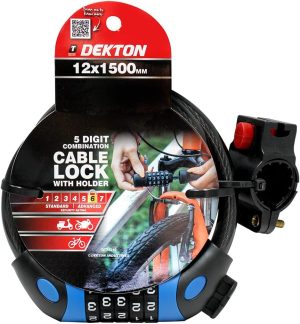 Dekton 5 Digit Combination Cable Lock With Holder 12 X 1500mm