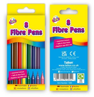 Artbox Fine Tip Fibre Colouring Pens Pack Of 8