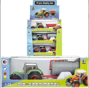 Die-Cast 1:72 Metal Tractor & Trailer Play Set