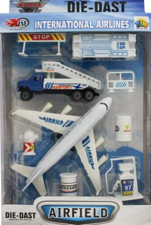 Die Cast Metal Plastic 9pc International Airlines (17.5cm X 28cm)
