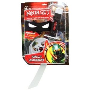 Ninja Eye-Mask, Ninja Sword & Ninja Stars Set In Black