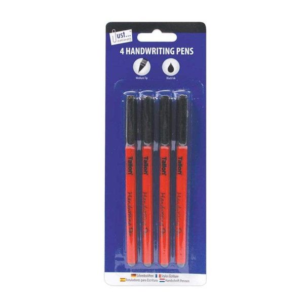 Premium Black fine tip handwriting pens pack of 4