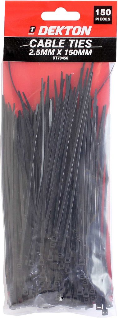 Dekton Cable Ties Black 2.55mm X 150mm