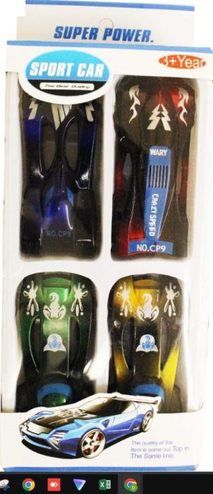 Super Cool Track Day 4pc Racing Cars (Approx 26cm X 10.5 cm)