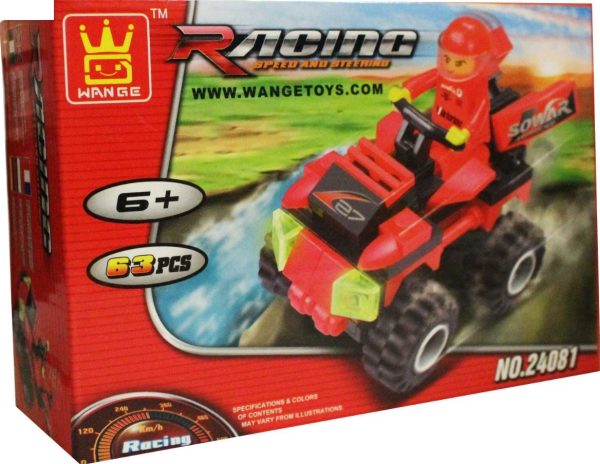 Premium 63pc racing car toy brick set (approx 10.5cm x 16cm)