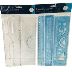 Ruler & Stencil Set Pack Of 3