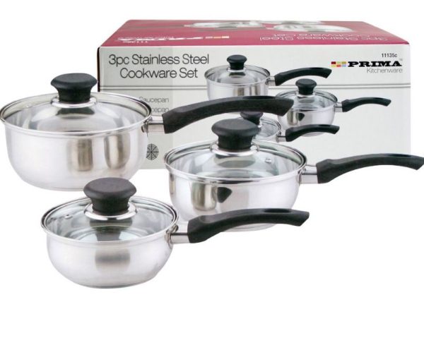 Premium Prima stainless steel saucepan set 6pc