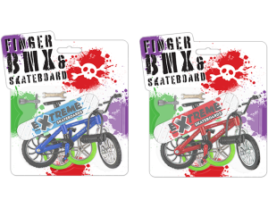 Hoot Finger BMX Bike & Skateboard Set