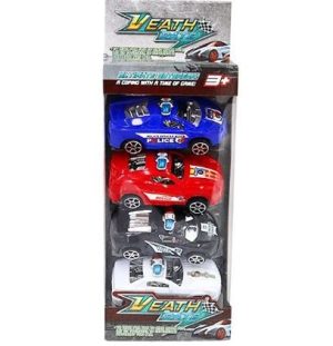 Pull-Back Police Cars 4pc