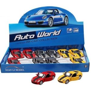 Die-Cast Metal Alloy 1:32 Scale Pull-Back Sports Car 12pc