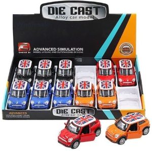 Die-Cast Alloy 1:32 Scale Pull-Back Iconic British Car 12pc
