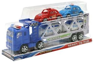 Friction Police Truck With Four Police Cars