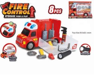Firefighter Light & Sound Storage Truck With Tools & Accessories