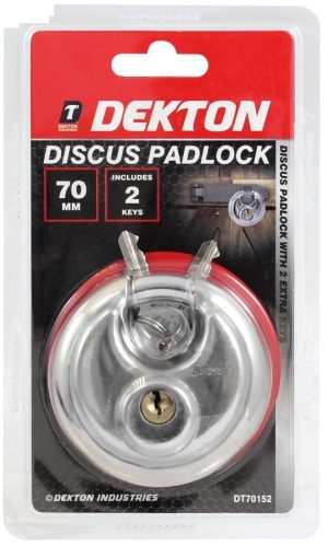 Dekton Discus Heavy Duty Padlock 70mm With 2 Keys