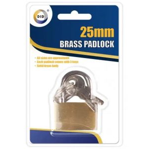 DID Solid Brass Padlock 25mm