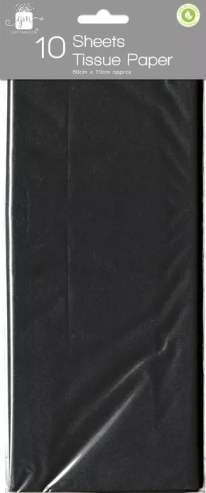 Giftmaker Black Tissue Paper 10 Sheets 50cm X 70cm