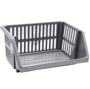 Multipurpose Stackable Storage Rack Silver