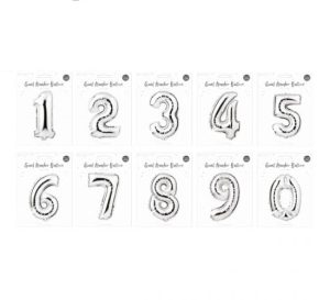 Pop Silver Foil Number Balloon 65cm