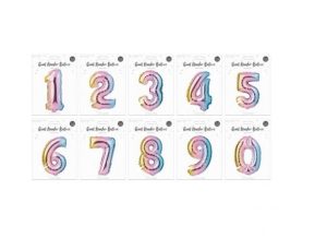 Pop Multicoloured Foil Number Balloon 65cm