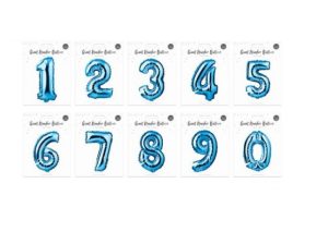 Pop Blue Foil Number Balloon 65cm