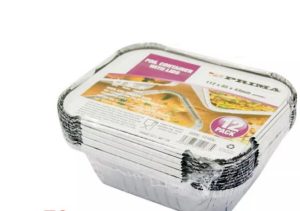 Prima Foil Container With Lids Pack of 9 128 X 103 X 45mm