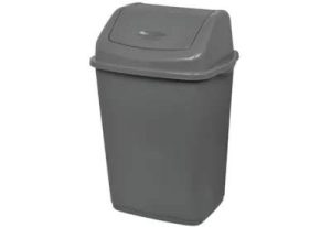 Plastic Swing Bin Silver 50l