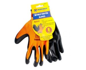 Marksman Nitrile-Coated Orange Polyester Work Gloves Medium