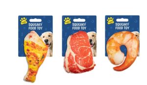 Kingdom Squeaky Plush Food Dog Toy