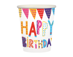 Pop Happy Birthday Disposable Paper Cups PACK OF 10