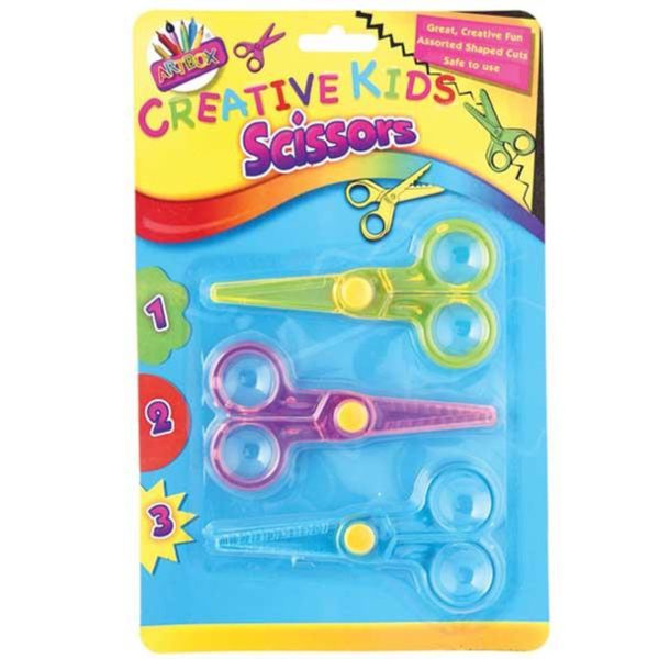 Premium Artbox creative kids scissors pack of 3