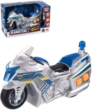 Teamsterz Light Up & Sound Police Motorcycle Toy