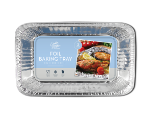 Cooke & Miller Foil Baking Tray 32.4cm X 20cm X 3.2cm Pack of 2
