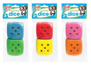 Pets Play Squeaking Dice Dog Toy Pack Of 2