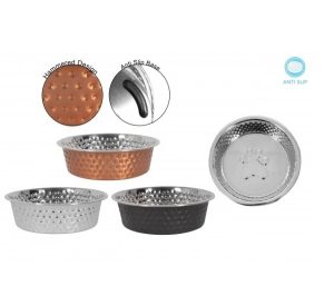 Smart Choice Hammered Stainless Steel Pet Bowl 1200ml