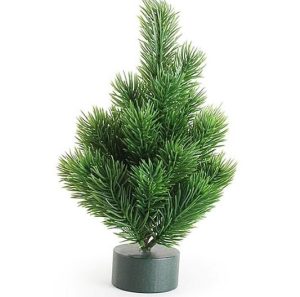 Small Wood Base Green PVC Christmas Tree 22cm