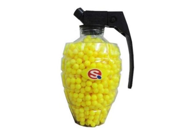 Premium 1600pc bb yellow plastic bullets in hand grenade design