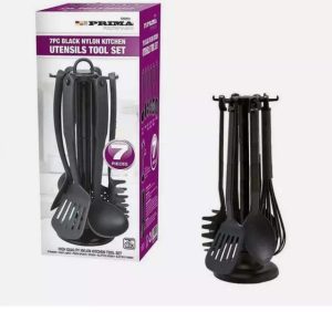 Prima Black Nylon Kitchen Utensils Tool Set 7pc