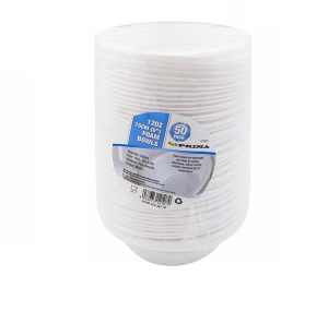 Prima Disposable White Polystyrene Foam Bowls 15cm Pack Of 50