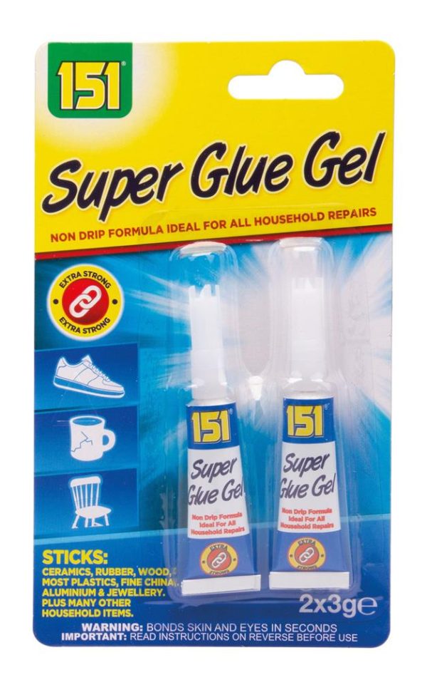 Premium 151 extra strong super glue gel 3g pack of 2