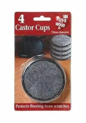151 Love Your Wood Castor Cups 70mm Pack Of 4