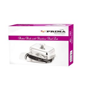 Prima Stainless Steel Butter Dish With Lid Set