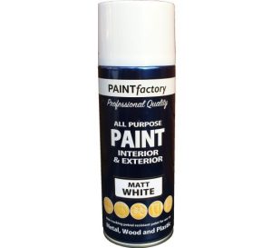 All Purpose White Matt Spray Paint 400ml (Metal,Wood And Plastic)