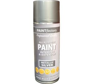 All Purpose Metallic Silver Spray Paint 400ml (Metal,Wood And Plastic)