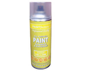 All Purpose Candy Yellow Spray Paint 400ml Non Cracking Petrol Resistance (Metal,Wood And Plastic)