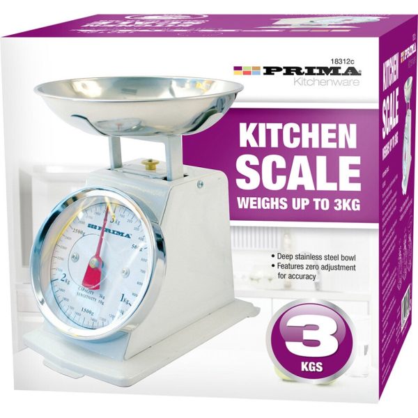 Premium Prima mechanical cream retro kitchen scale 3kg